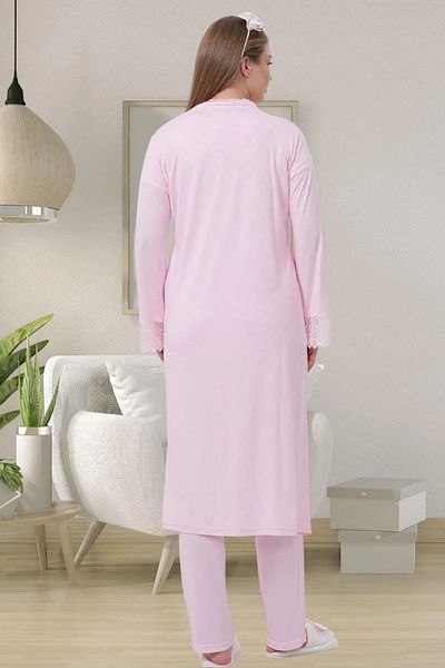 Mecit Pijama Cotton & Viscose, Maternity & Maternity Pajama Set with Dressing Gown