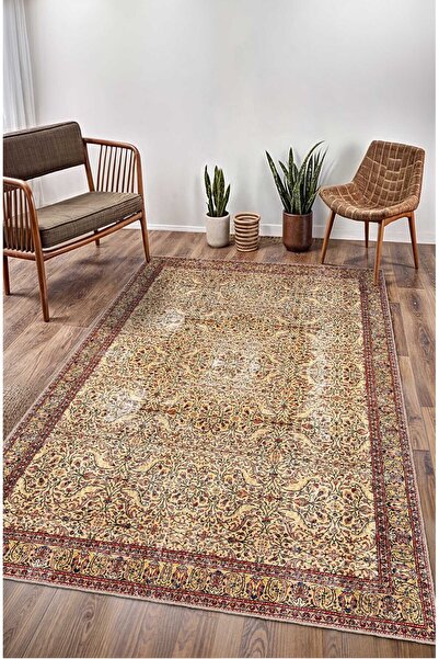 BigArts Home Renkli Etnik Vintage Desenli Kaymaz Taban Yıkanabilir Salon Mutf...