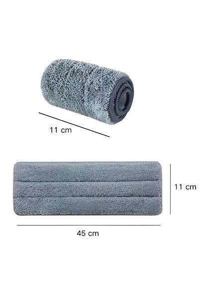 Herum Set de 8 lavete de mop din microfibră, gri, 45 x 11 cm
