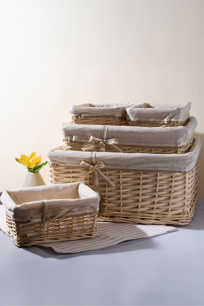 Perotti Hasır 5 Li Sepet Organizer Havluluk Düzenleyici