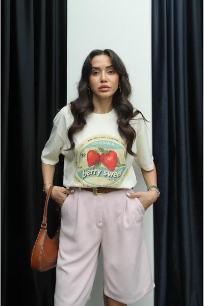 Havoş Pink Linen Blend Bermuda Shorts