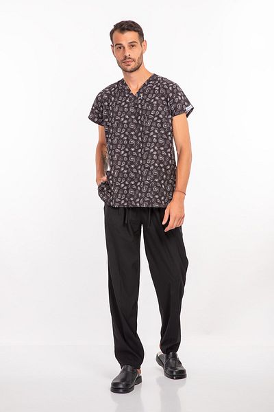 Nur Medikal Giyim Unisex Negru Autentic Model Lycra Asistentă Doctor Scrubs Uniformă Spital Team