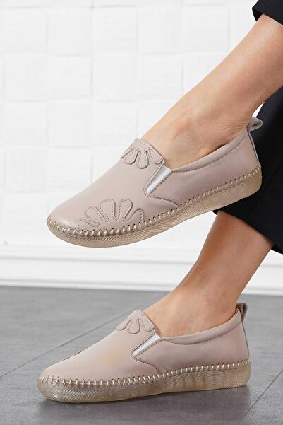 Moda Pie Γυναικεία παπούτσια Garetes Side Floral Γνήσιο Δερμάτινο Ασημί