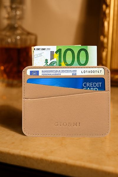 gio&mi Boris Genuine Leather Men's Camel (Casual Model) Card Holder Business Card Holder
