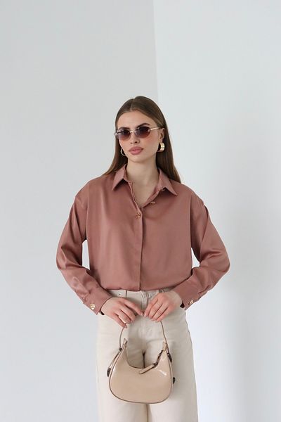 Fashionbox класическа риза от сатенена материя със скрит пълнеж