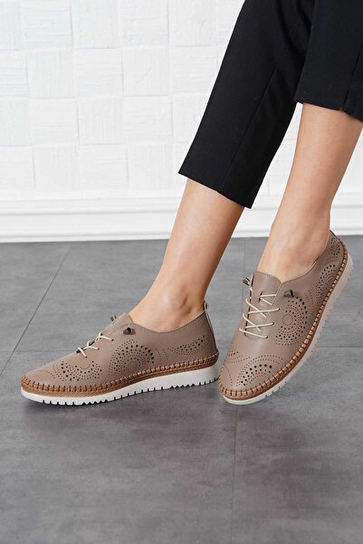 Moda Pie Pantofi de damă din piele naturală cu talpă Resta, piele de nurcă