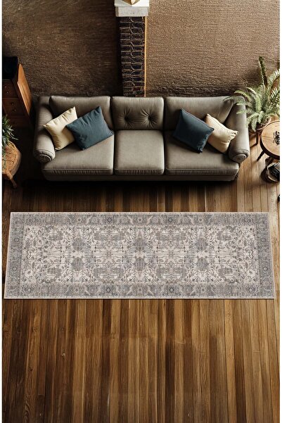 BigArts Home Etnik Kilim Desen Kaymaz Taban Şönil Salon Mutfak Halısı Yuvarla...