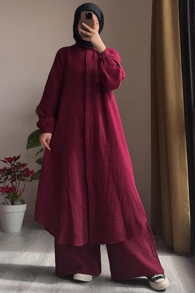 ANDE Cool Müslin Takım- Bordo