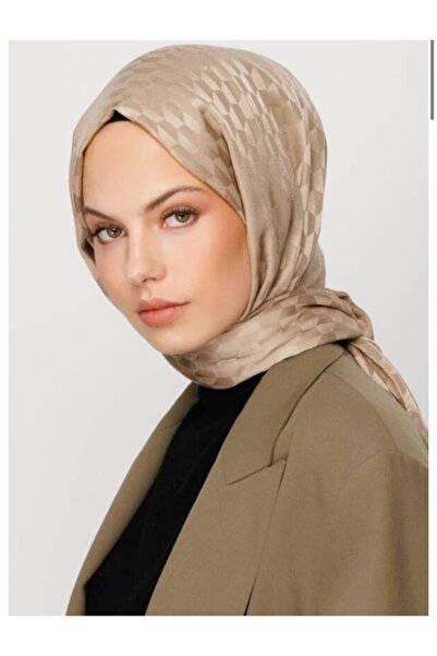 VALORSCARF Valor qoza desen ipek jakar şal kum beji