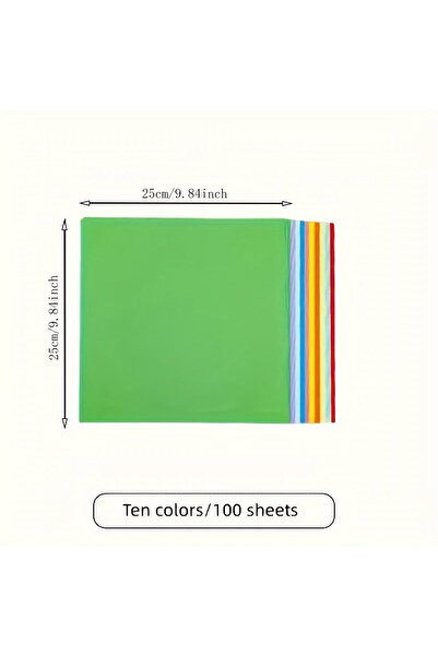Choice 25-25cm 100pcs Square Origami Paper Double Sides Solid Color Folding P...
