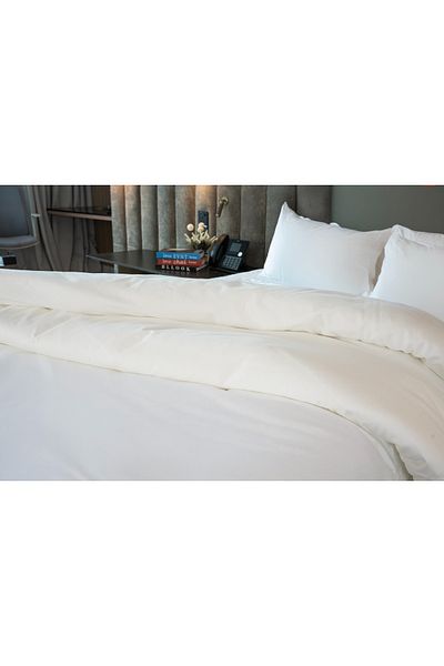 Gentelle Hotel Quality Complete Super King Bedding Set (7pcs) White - Plain