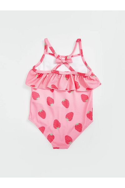 LC Waikiki LCW Kids Pink Crew Neck Strawberry εμπριμέ για κορίτσια