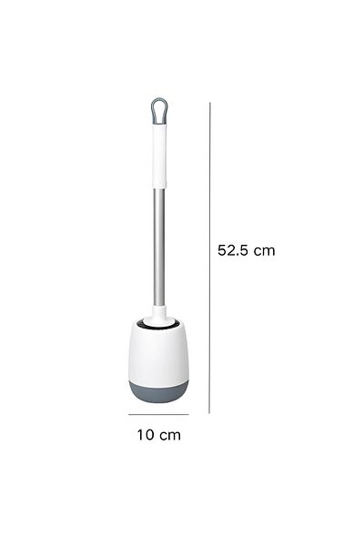 Herum Set perie de toaletă și recipient cu adeziv, plastic, peri flexibili din silicon, 10 x 52,5 cm