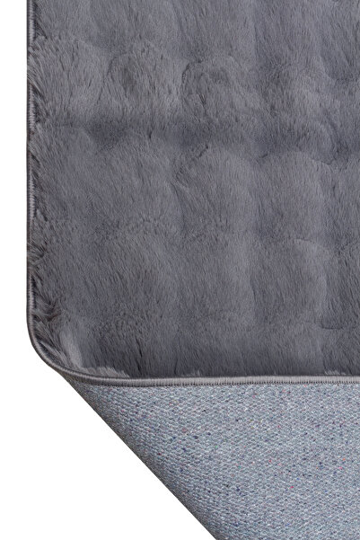 BigArts Home Peluş Halı Yolluk Yatak Odası Oturma Odası Antrasit Bubble Ultra...
