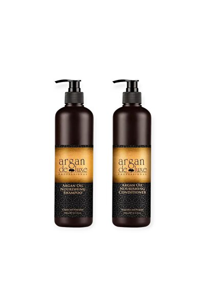 argan de luxe شامبو و بلسم مغذي بزيت الأرغان المغربي 500 مل 500 مل