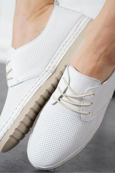 Moda Pie Pantofi din piele naturală cu talpă Merosa, alb