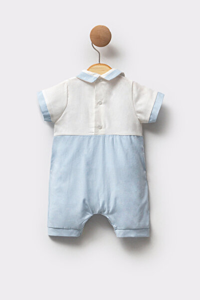 Cassiope Polo Neck Short Sleeve Embroidered Holiday Special Day Salopet Baby Boy Jumpsuit