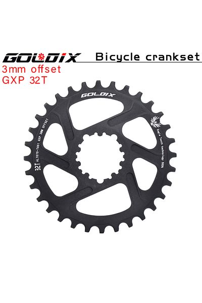 GOLDIX 3mm Offest 32T MTB Bike Chainring for 3 Bolt Ultralight Chainwheel 0mm 3mm 6mm Offset 30T 32T 34T 36