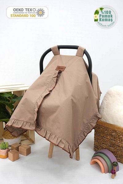 mordesign Baby Stroller Cover, Multi-Purpose Newborn 100% Cotton Ruffle Cover, Ruffle Series