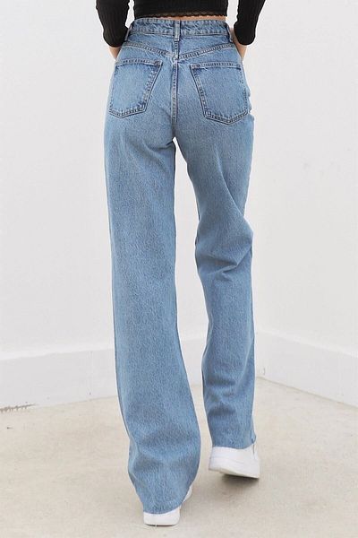 dressmix Sonya Blugi de zăpadă casual pentru femei Blue Snow Loose Lycra Palazzo Jeans Pantaloni-6