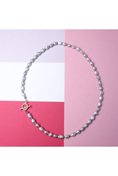 B Design jewelry Astra Gri İnci Kolye