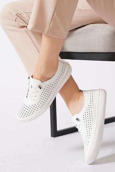 Moda Pie Metade LazTaban Ψηλοτάκουνα Γνήσιο Δερμάτινο Γυναικεία Παπούτσια Λευκό δέρμα