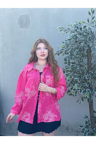 stcococix since 1990 Oversize Shirt Double Pocket Linen Fabric