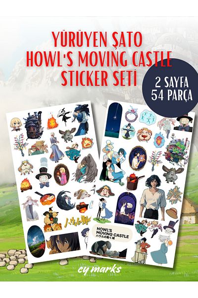 alışveriş kurdu Howl's Moving Castle Sticker / Walking Castle/ Ghibli Studio/ Scrapbook & Bullet Journal