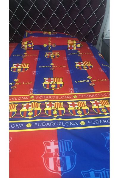 Generic Kids Carton Football Team Bedsheet F C B [ 1 Single Bedsheet + 1 Pillow cover]