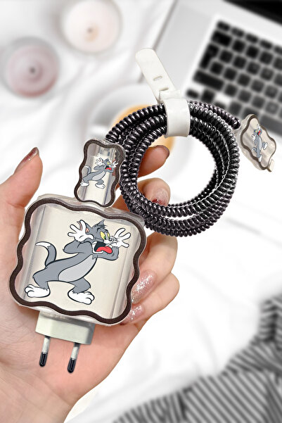 WANNA PROTECT iPhone 20W Uyumlu Şeffaf Şarj Kılıfı Başlığı Adaptörü Koruma Ka...