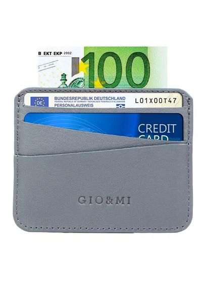 gio&mi Boris Genuine Leather Men's Gray (Casual Model) Card Holder Business Card Holder