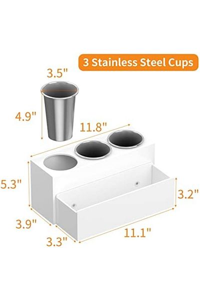 Generic Hair Tool Organizer, White Acrylic Hair Dryer & Styling Tool Holder For Bathroom Countertop