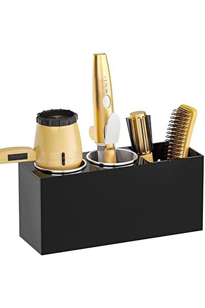 Generic Black Hair Dryer Holder ,wall Mount Hair Tool Organizer For Blow Dryer, Flat Irons, Curling Irons