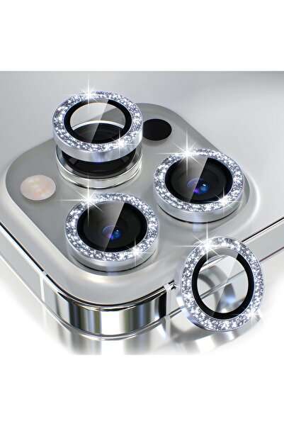 Powerfox Iphone 13 Pro/13 Pro Max Uyumlu Alüminyum Alaşım Işıldayan Sim Kamera Lens Koruyucu(3'LÜ SET)