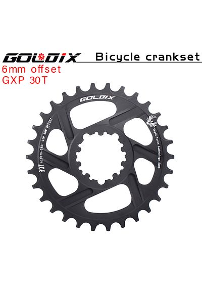 GOLDIX 6mm Offest 30T MTB Bike Chainring for 3 Bolt Ultralight Chainwheel 0mm 3mm 6mm Offset 30T 32T 34T 36