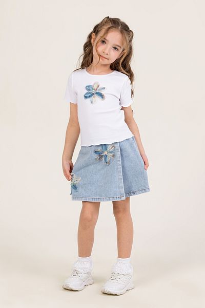 DMB BOYS & GIRLS 4-9 Years Old Floral Detailed T-Shirt Shorts Skirt Suit Daily Holiday Girl's Suit