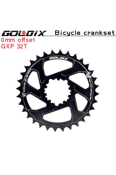GOLDIX 0mm Offest 32T MTB Bike Chainring for 3 Bolt Ultralight Chainwheel 0mm 3mm 6mm Offset 30T 32T 34T 36