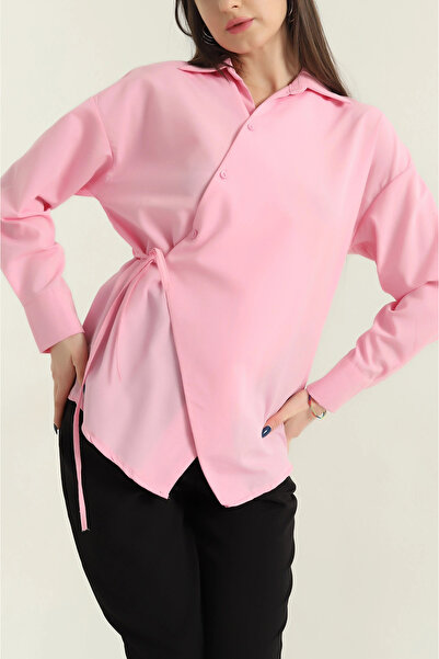 tomıross Jasmin Yandan Bağlamalı Trend Gömlek JASMIN-1453