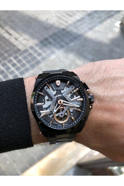 Wainer Skeleton Automatic Men's Wrist Watch