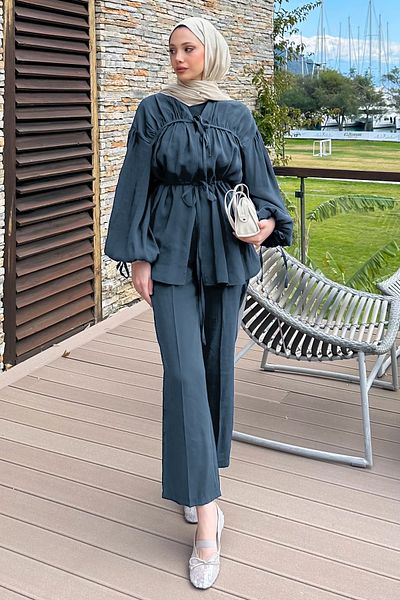 Salih Çelebi Σετ Hijab Gathered 41275 - INDIGO