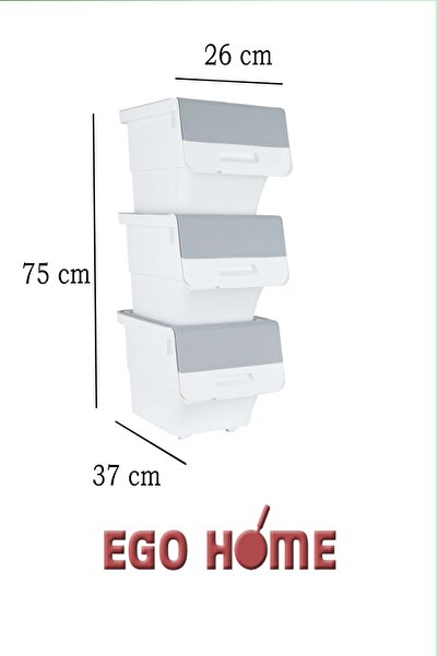 ego home Tekerlekli Oyuncak Ve Erzak Kutusu Mote Organizer Kutu 3 Katlı Organizer Mote