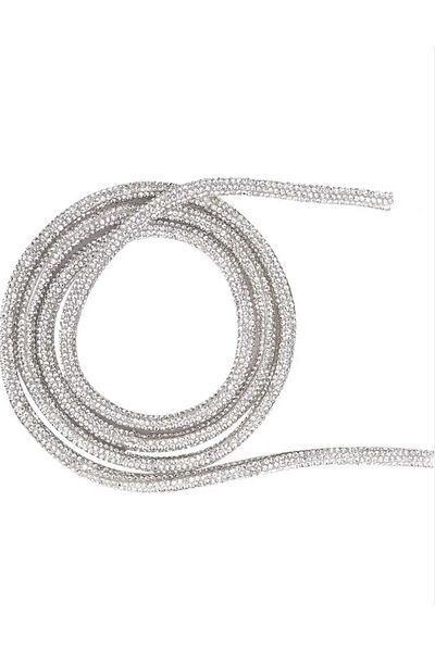 yiğit aksesuar 1 Meter Silver Stone Shiny Luminous Ribbon Rope for Shoes Clothes Etc. Decorative Rope