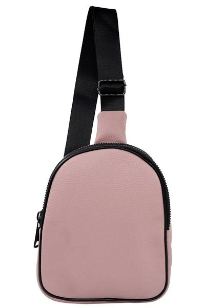 gio&mi Alessi Women's Pink Natural Cross Adjustable Two Compartment Chest Bag