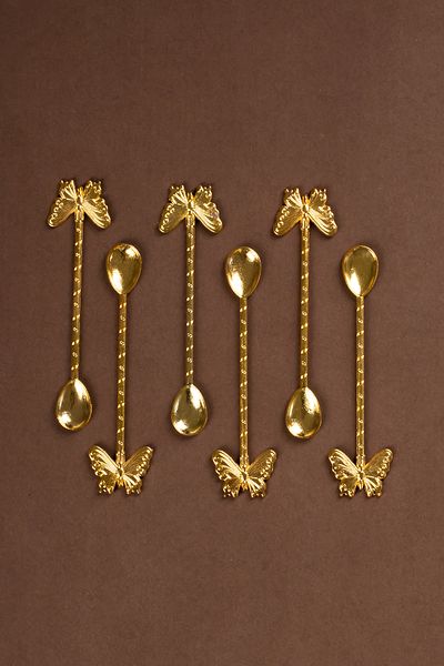 Porsima 4321 6 Gold Metal Teaspoon