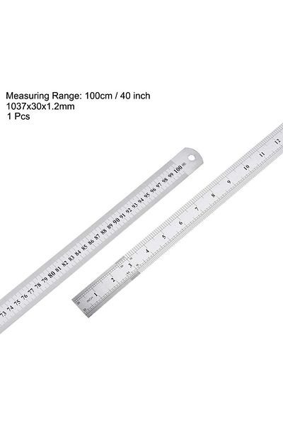 Generic 3 pcs of 100cm Double-Sided Stainless Steel Ruler – Metric with Conversion Table.