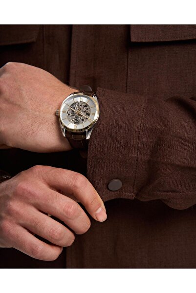 TerziAdemAltun Ιταλικό στυλ s εφαρμοστό μπουφάν από λινό μείγμα καφέ T13620