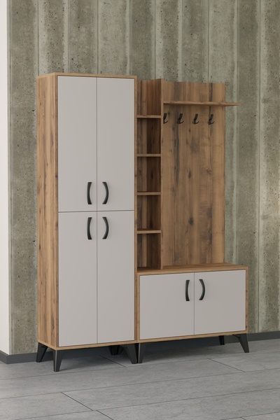 tino furniture Vera Vestiyer Portmanto 150cm Ayakkabılık Çok Amaçlı Dolap Viz...