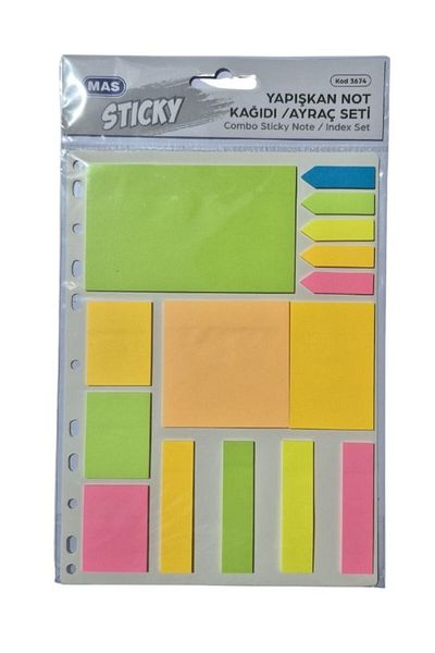 Mas Combo Adhesive Note Paper Marker Set