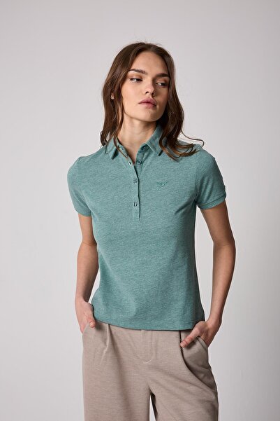 AMİDA Ženska zelena polo majica sa dugmićima T-shirt - 2519