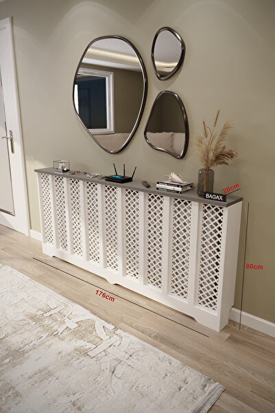 BAGAX Zeugma Model, Beyaz Üstü Antrasit Renk,iç Ölçü 176 Cm Dış Ölçü 180 Cm P...